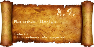 Marinkás Ibolya névjegykártya